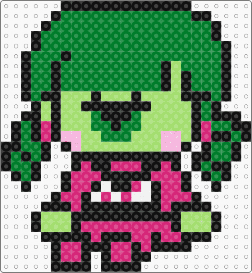 Iris Clops - Monster High - green,perler,monster high,cyclops,iris clops,iris
