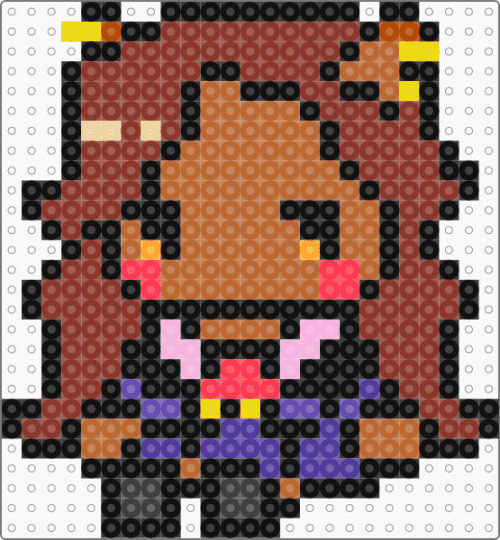 Clawdeen Wolf - Monster High - black,red,tan,monster high,clawdeen wolf,clawdeen,perler,werewolf
