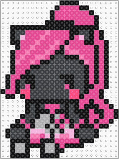 Catty Noir - Monster High - black,pink,perler,monster high,werecat,catty noir,catty