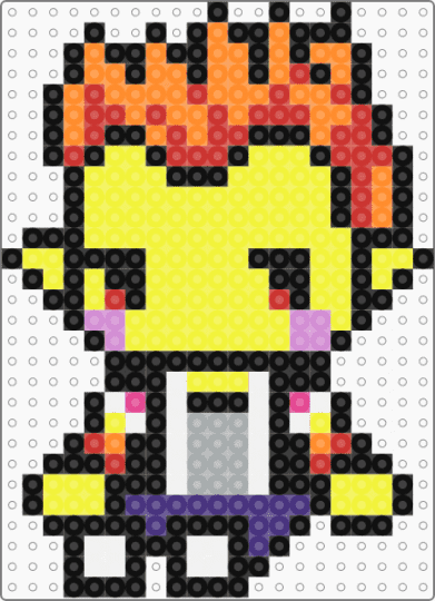 Heath Burns - Monster High - orange,red,yellow,perler,monster high,heath burns,heath,fire element