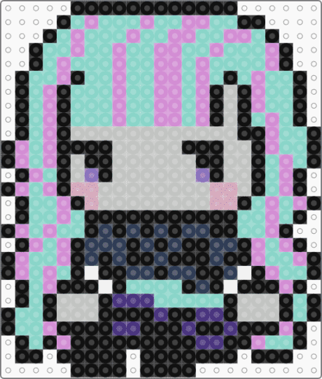 Twyla Boogeyman - Monster High - light blue,pink,beige,perler,monster high,twyla boogeyman,twyla,boogeyman
