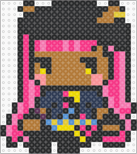 Howleen Wolf - Monster High - black,tan,pink,perler,monster high,howleen,howleen wolf,werewolf