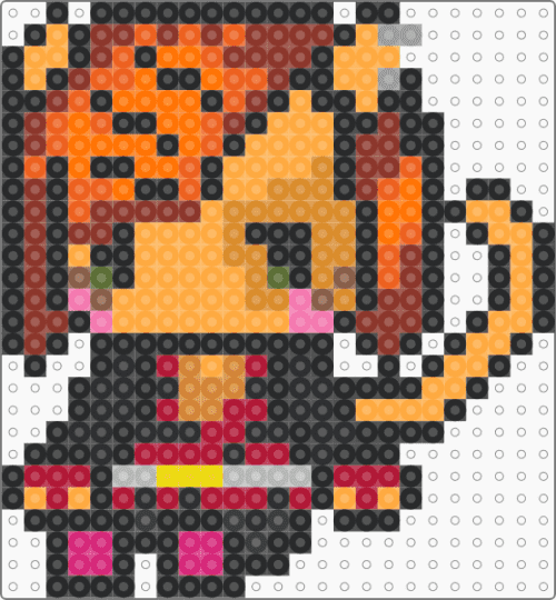 Toralei Stripe - Monster High - black,orange,red,toralei,toralei stripe,monster high,perler,werecat