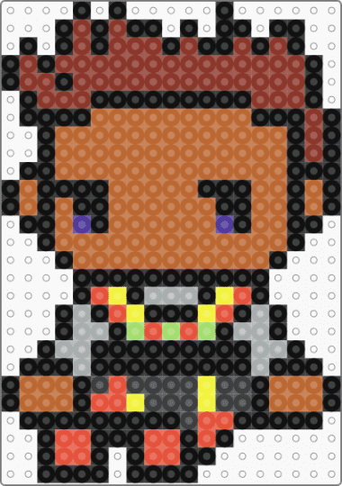 Pharaoh - Monster High - black,red,tan,perler,monster high,seth ptolemy,pharaoh,mummy