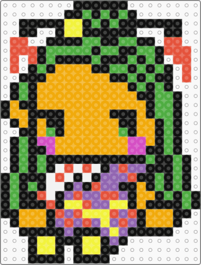 Jinafire Long - Monster High - black,green,orange,perler,monster high,jinafire long,jinafire,dragon