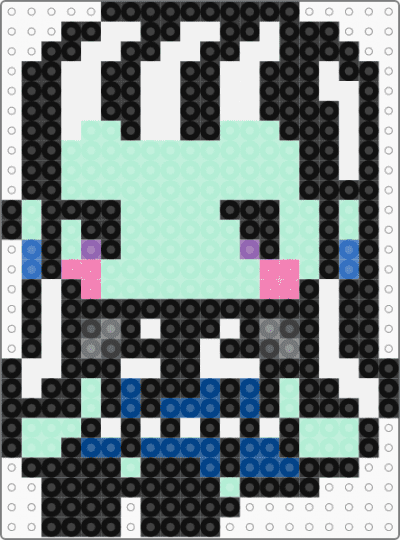 Frankie Stein - Monster High - black,light blue,monster high,frankie stein,frankie,perler