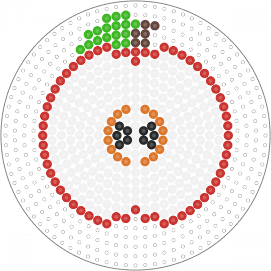 apple slice - red, white