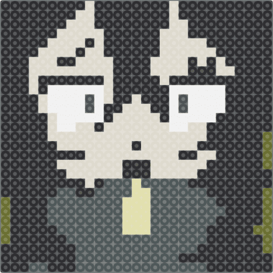 Looping the rooms - black,beige,pink,fanart,loopingtherooms,miku,vocaloid,perler,fun