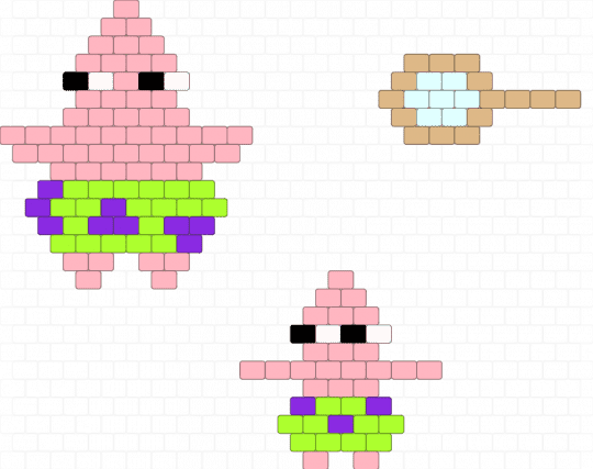 Big & Little Patrick + Jelly fishing net - pink