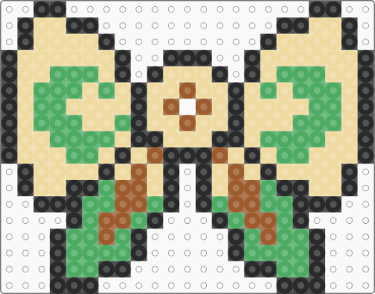 Leafeon Bow - beige, bow, eevee, eevee evolutions, eeveelution, eeveelutions, eeveeolution, green, leafeon, pokemon