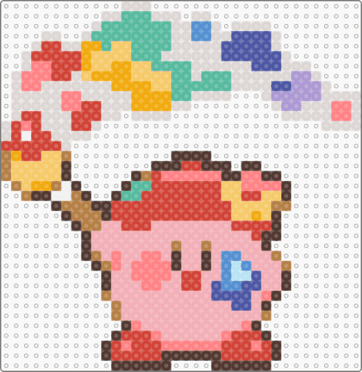 Artist Kirby - artist, beige, brown, character, gaming, kirby, nintendo, paint, painting, red, video game