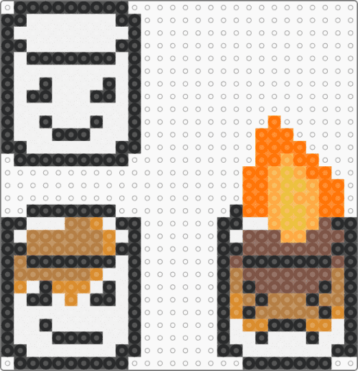 Burning Marshmallows - burnt, cute, fire, marshmallow, marshmallows, orange, small, smore, smores, tan, white