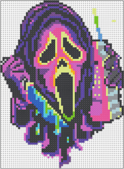 Hot Ghost Face - black, pink, purple, yellow