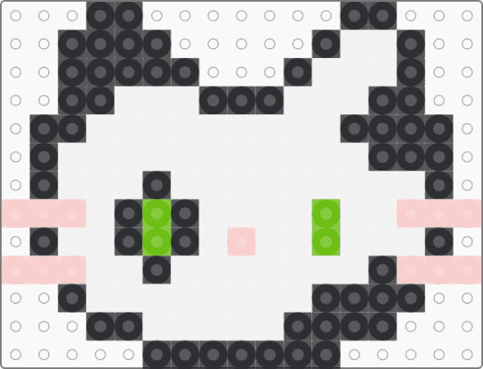 Cat head - black white (sm) - white,beige
