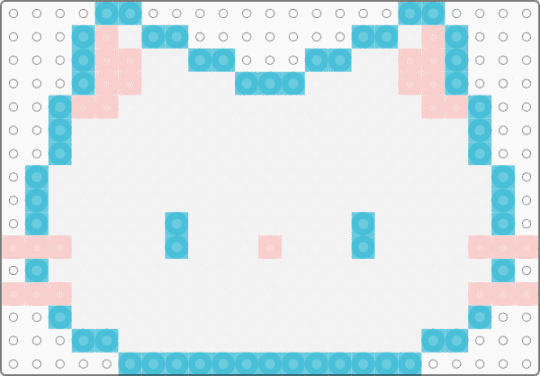 Cat head - white - white,light blue,beige