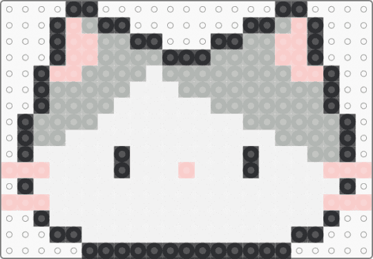 Cat head - gray white - beige,white