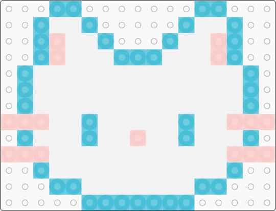Cat head - white (sm) - white,light blue,beige