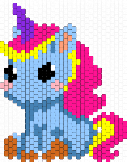 Unicorn v2 - light blue,pink