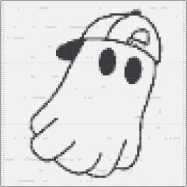 Ghost w/cap - ghost,hat,cute,spooky,halloween,white