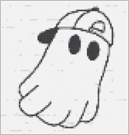 Ghost w/cap - ghost,hat,cute,spooky,halloween,white