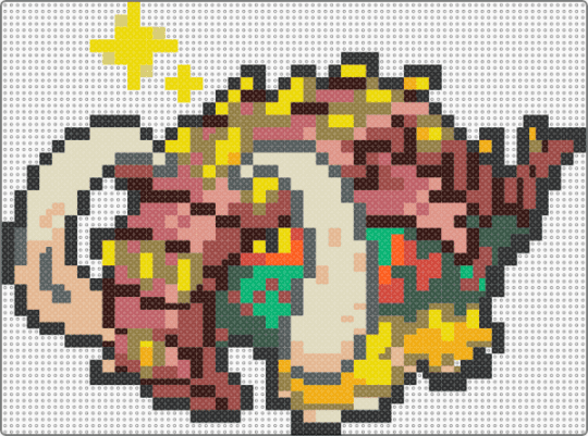 Shiny Great Tusk - red,beige,gold,colorful,great tusk,pokemon,oc,woolymamoth,dinosaur