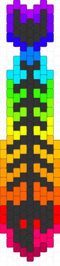 Rainbow fish - black, colorful, green, orange