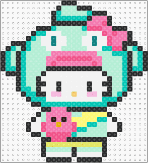 Hello Kitty aquática - light blue,teal,pink