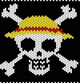 straw hat panel wip - one piece,straw hat,skeletons,skulls,anime,panel,pirate,adventure,treasure,black