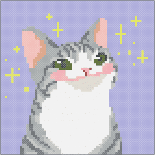 smiling cat - gray,pink