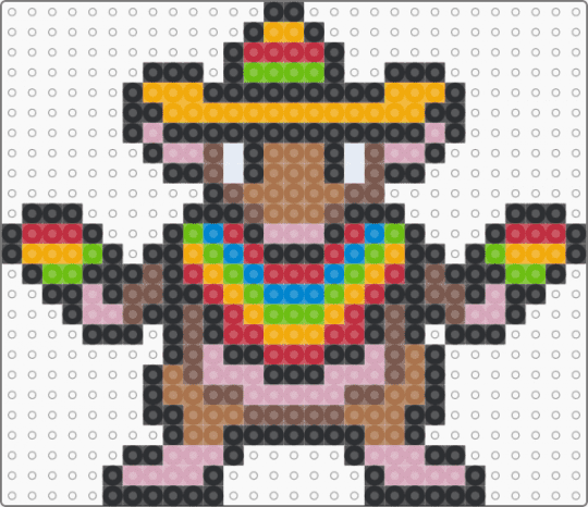 Ratamigo Roblox No Mercy Perler Bead - black,orange,pink,tan,roblox,perler bead,rat,roblox no mercy,ratamigo no mercy