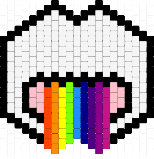 rainbow pride puke mask - white,purple,pink