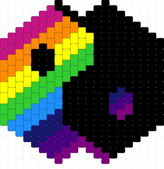 rainbow pride yin yang mask - black,pink,yellow,colorful