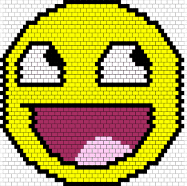 Epic Face Flat Large - smiley,happy,smile,eyes,face,mouth,yellow,pink