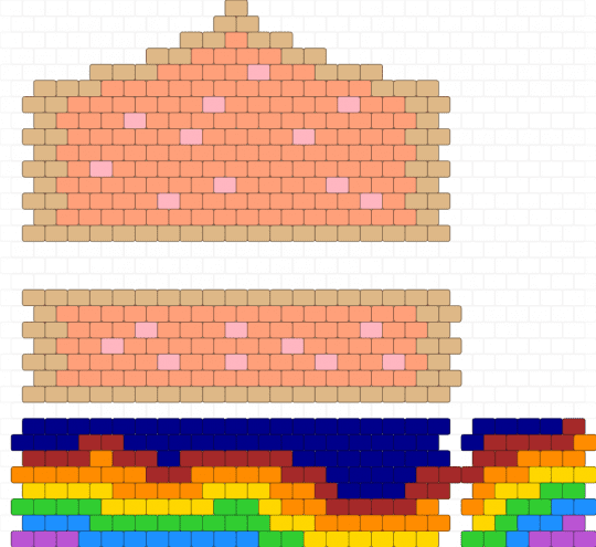 Nyan cat bag (pop tart and rainbow) - orange,beige