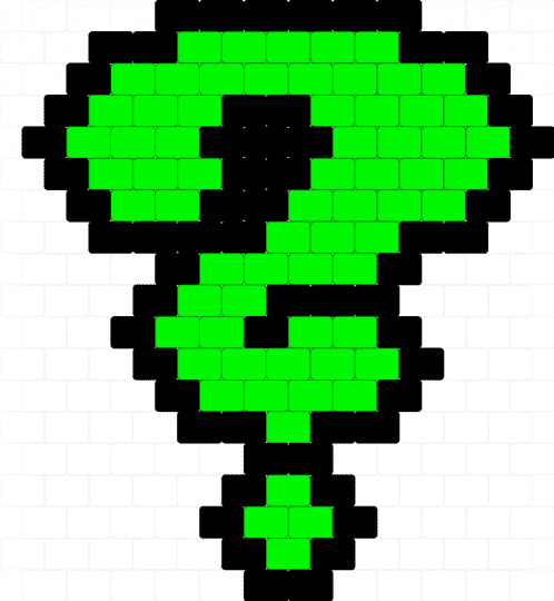Riddler Question Mark Charm - black,green,riddler,dc,edward nygma,superhero,supervillain,flat charm,brick stitch