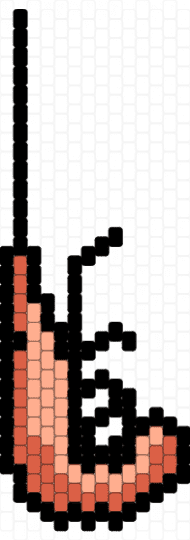 Rusty Lake Shrimp - red,beige,rusty lake,shrimp,animal,video game,cube escape,flat charm,brick stitch