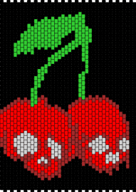 cherry skulls - cherries,skulls,fruit,spooky,gothic,dark,panel,moon,green,red,black