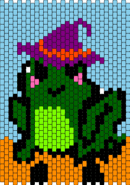 Halloween frog - frog,witch,hat,halloween,animal,cute,panel,costume,green,purple,light blue