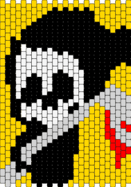 lil grim reaper - grim reaper,death,cute,panel,skull,halloween,spooky,yellow,black,white