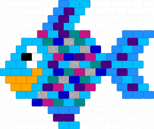 THE RAINBOW FISH - light blue,purple,rainbow fish,charm