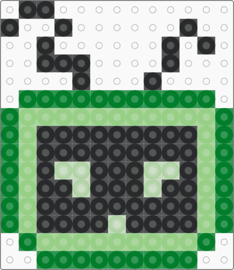 Vee's head(^ー^) - green, teal