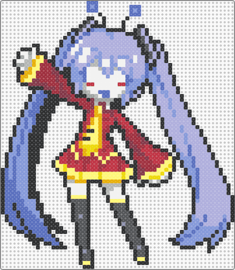 Large Hatsune Miku Tenna Recolor - red,pink,light blue,blue,hatsune miku recolor,tenna recolor
