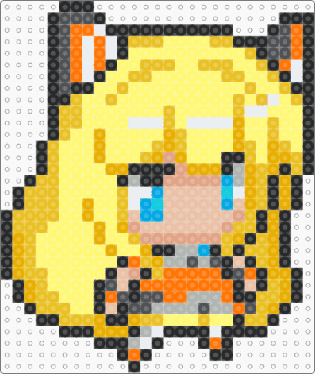 Chibi SeeU Vocaloid Perler - orange,yellow,seeu,vocaloid