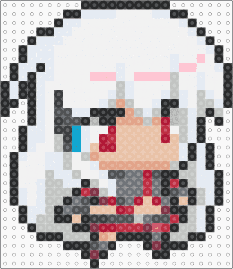 Chibi Tei Sukone Utauloid Perler - white,beige,gray,utau,tei sukone