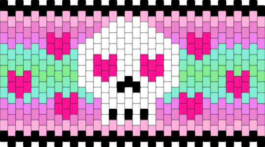 Heart eyes skull cuff - pink,scene,emo,skull,alt,green