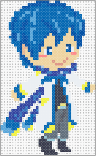 KAITO perler - beige,blue,purple,vocaloid,kaito