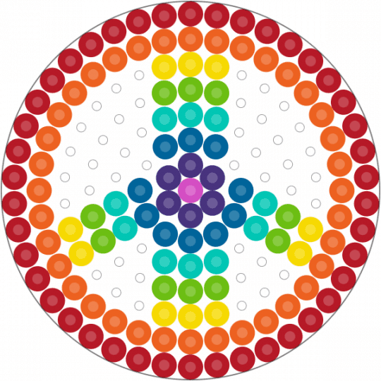 Small Rainbow Peace Sign #1 - orange, peace, peace sign, rainbow, red, scene