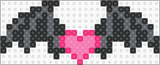 Heart w/ demon wings - pink,gray,hairbow,heart,demon,bow,goth,pastelgoth,alt