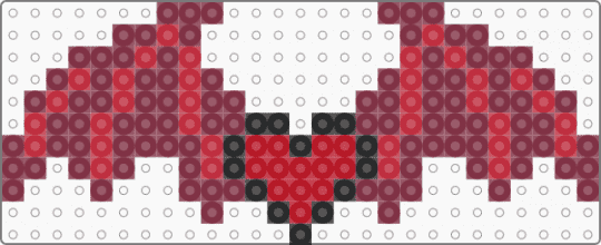 Red heart w/ demon wings - brown,red,hairbow,heart,demon,wings,goth,alt,emo,bow