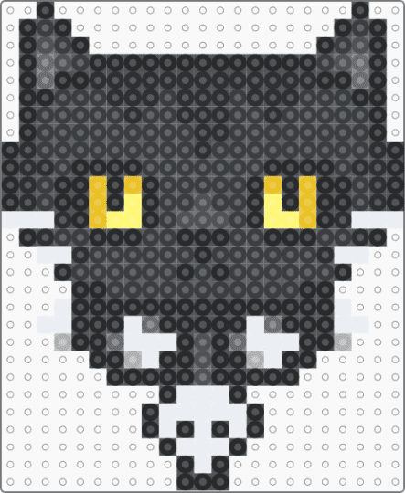 Goth kitty perler charm - black,gray,yellow,cat,kitty,goth,alt,alternative,meow